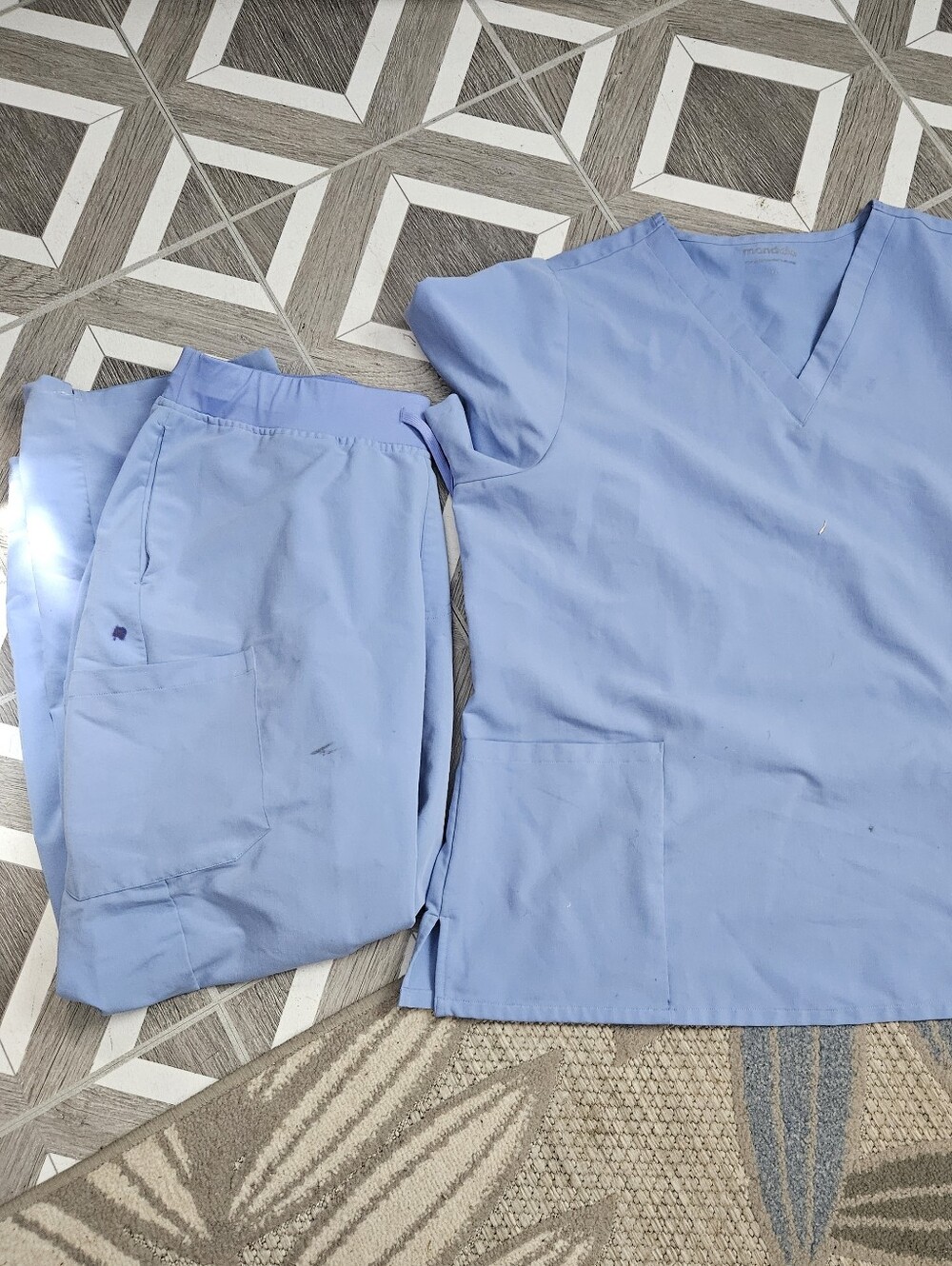 Mandala Light Blue Scrubs